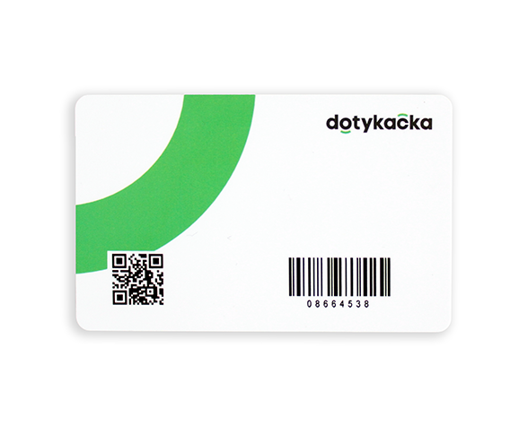 Zákaznická karta s RFID čipem a čárovým kódem