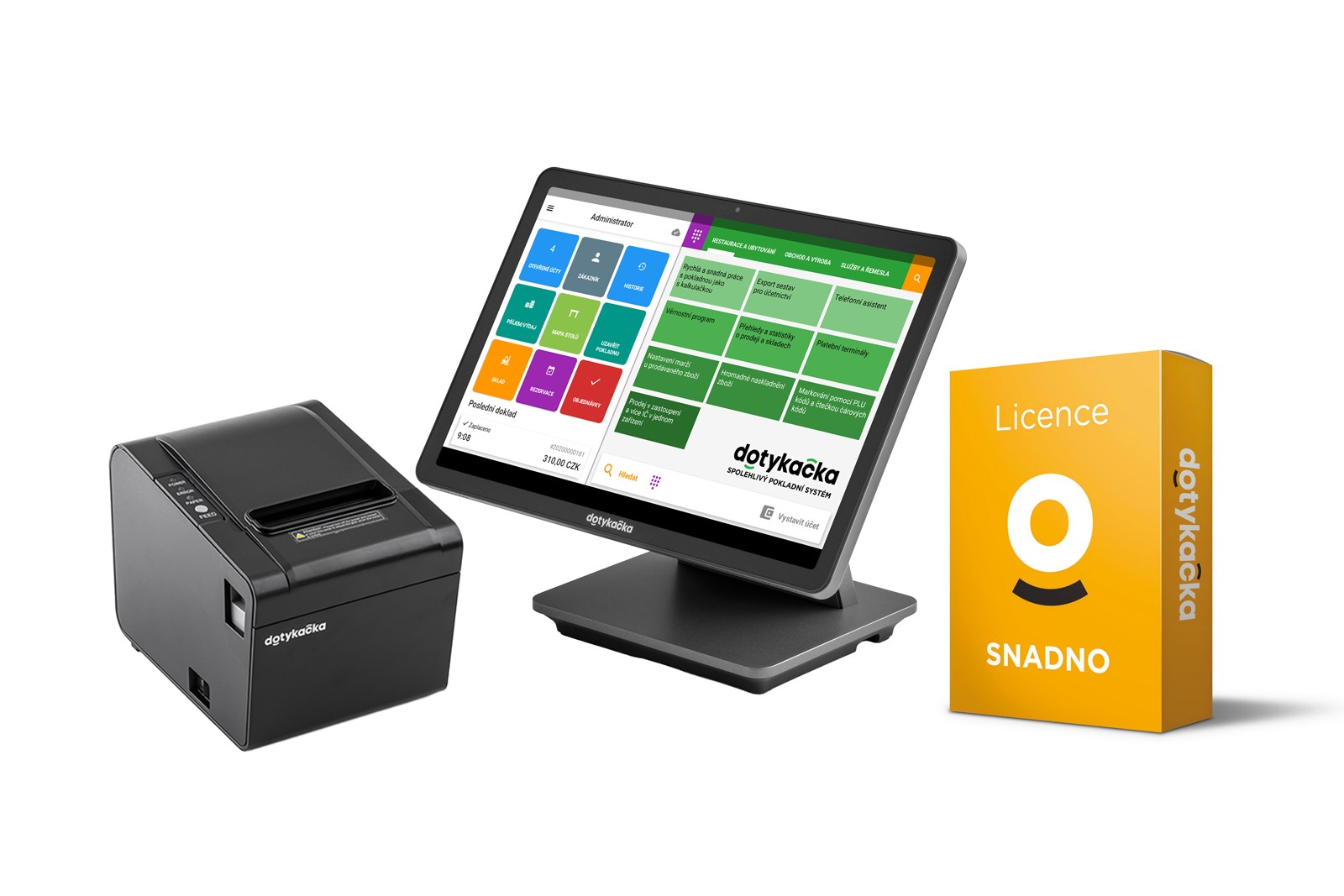 Dotykačka UNIVERZÁLNÍ 10″ + Licence SNADNO